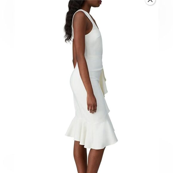 New Cinq A Sept Ruffle Angela MIDI Dress White Size 0 - Picture 16 of 16